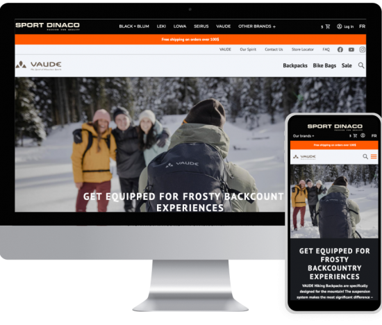 Introducing the Vaude website Introducing the Vaude website